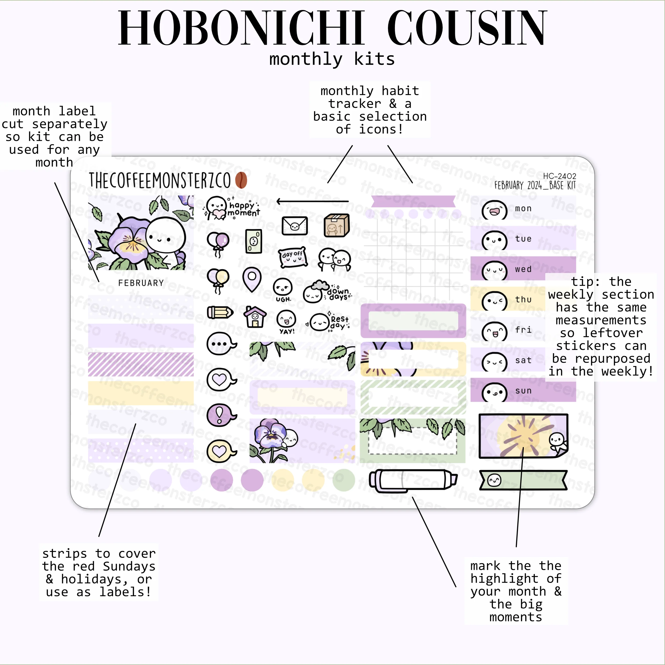2024 Hobonichi Cousin Monthly Kits - Part 1 - Image 3