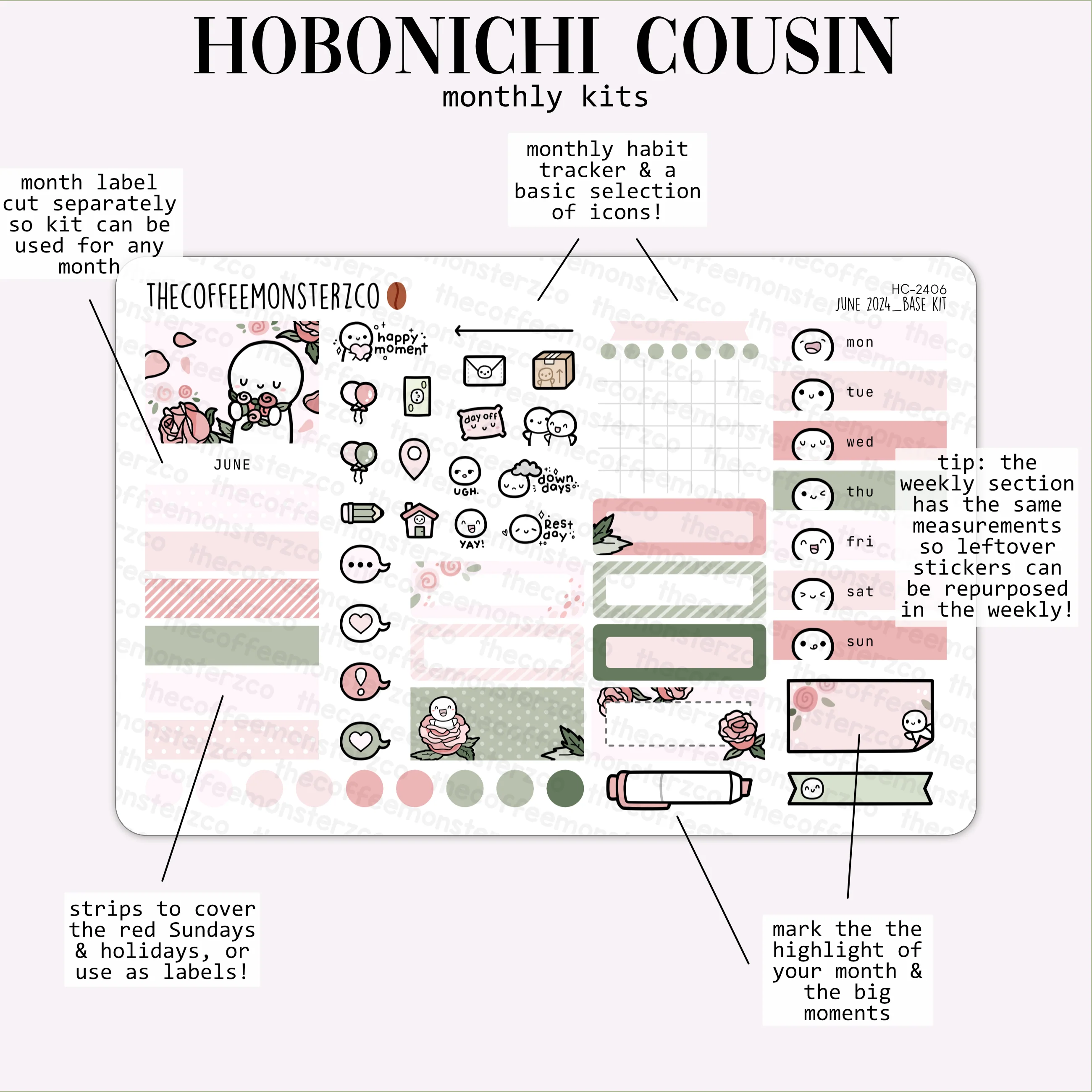 2024 Hobonichi Cousin Monthly Kits - Part 1 - Image 7