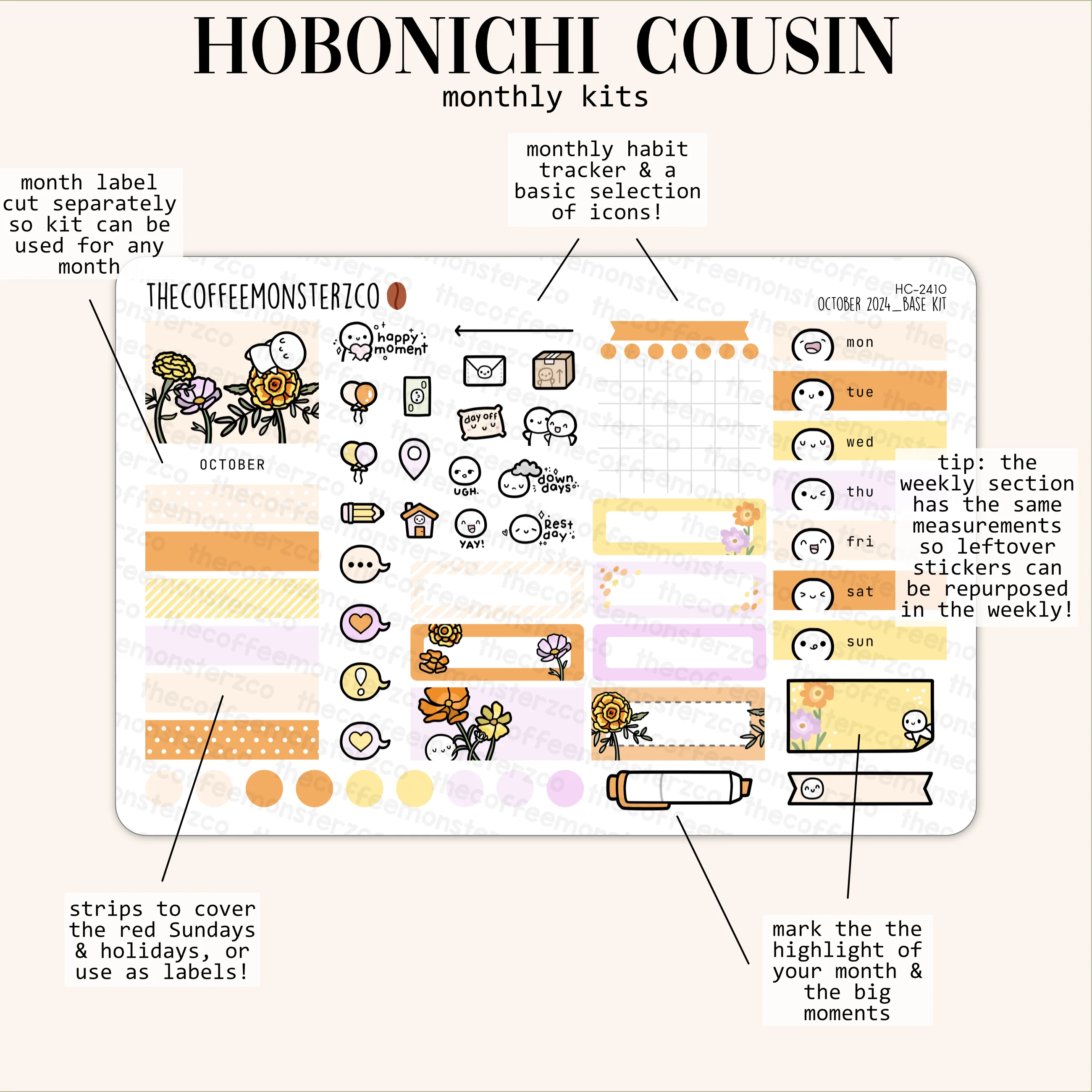 2024 Hobonichi Cousin Monthly Kits - Part 2 - Image 5