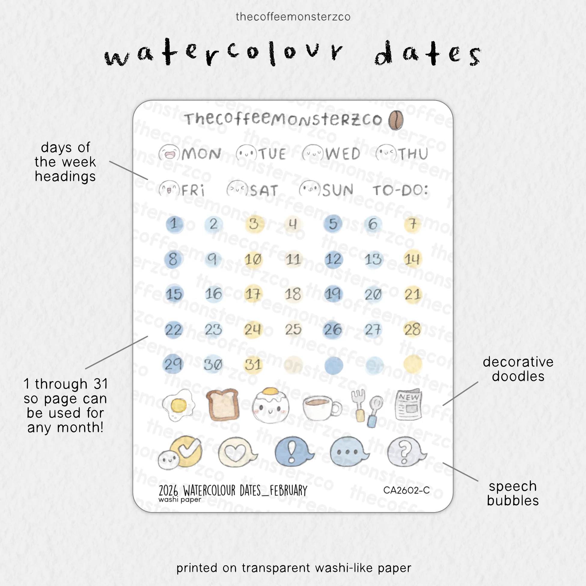 2026 Watercolour Dates - Image 5