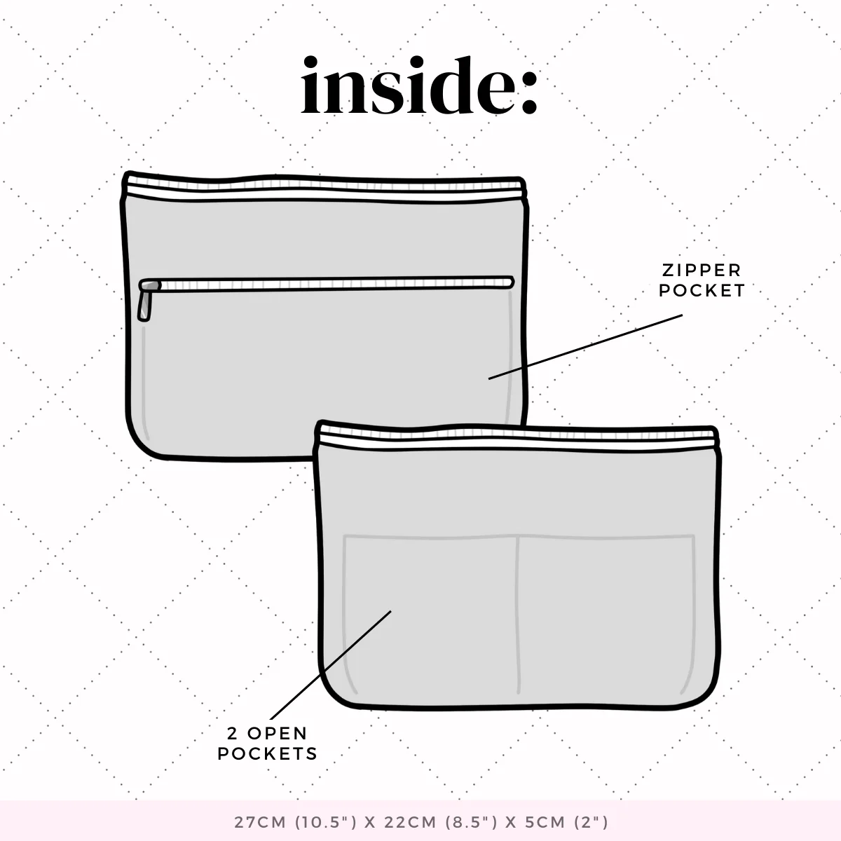 Misfit Blush Pink - XL Stationery Pouch (1 per customer) - Image 3