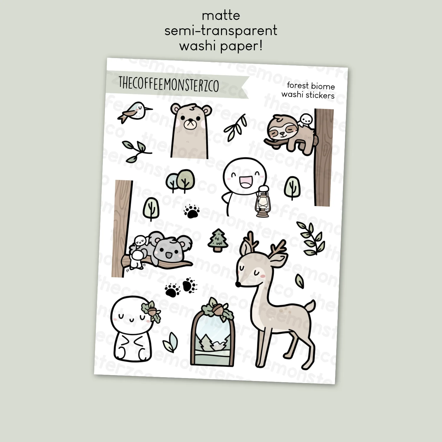 The Four Biomes Large Doodle Washi Stickers - Image 5